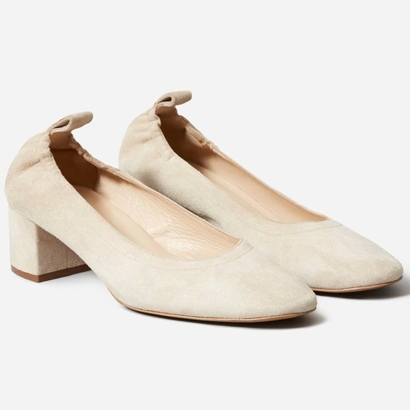 Everlane Shoes - EVERLANE The Day Heel Natural Cream Shoes Slip On
Italian Leather Suede 7.5